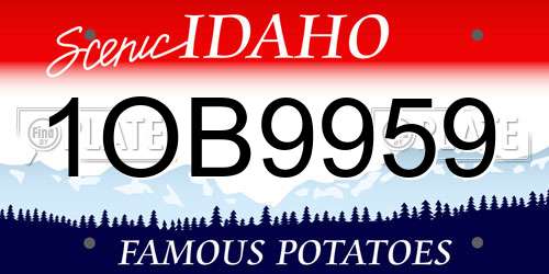 1OB9959 Idaho License Plate