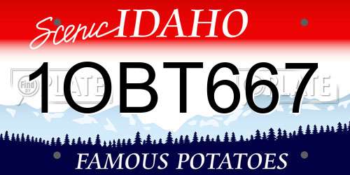 1OBT667 Idaho License Plate
