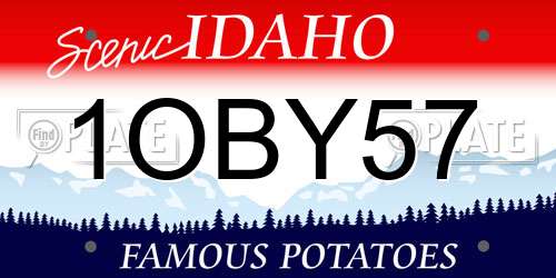 1OBY57 Idaho License Plate