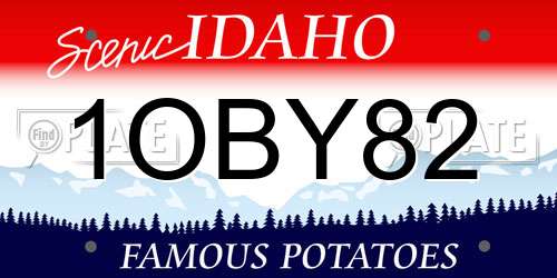 1OBY82 Idaho License Plate