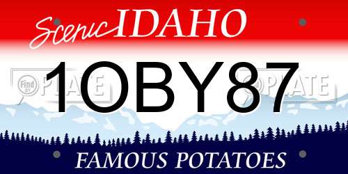 1OBY87 Idaho License Plate