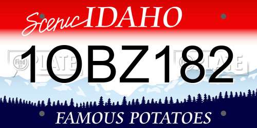 1OBZ182 Idaho License Plate