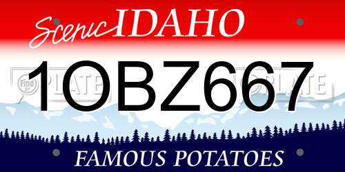 1OBZ667 Idaho License Plate