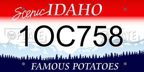 1OC758 Idaho License Plate