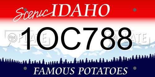 1OC788 Idaho License Plate