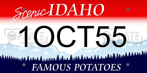 1OCT55 Idaho License Plate