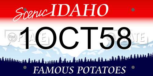 1OCT58 Idaho License Plate