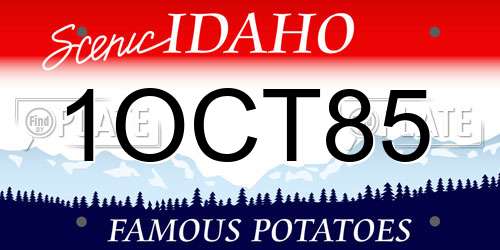 1OCT85 Idaho License Plate