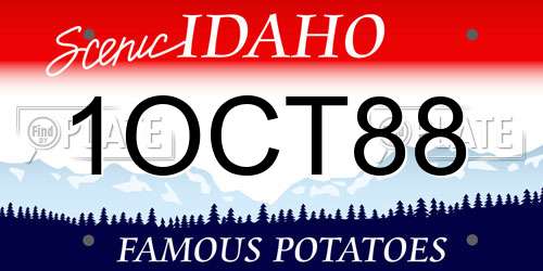 1OCT88 Idaho License Plate