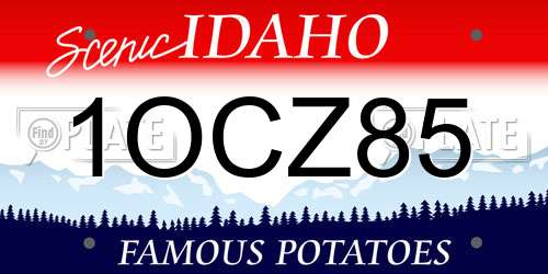 1OCZ85 Idaho License Plate