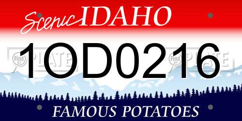 1OD0216 Idaho License Plate