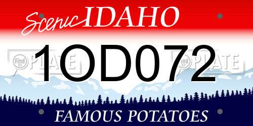 1OD072 Idaho License Plate