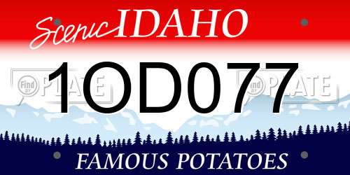 1OD077 Idaho License Plate