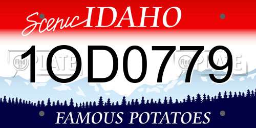 1OD0779 Idaho License Plate