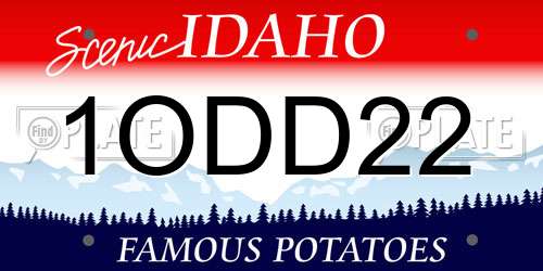 1ODD22 Idaho License Plate