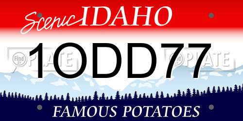 1ODD77 Idaho License Plate
