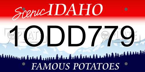 1ODD779 Idaho License Plate