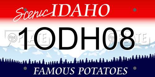 1ODH08 Idaho License Plate