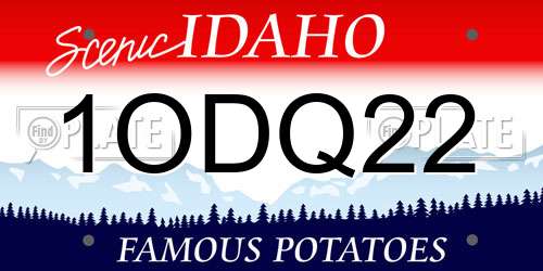 1ODQ22 Idaho License Plate