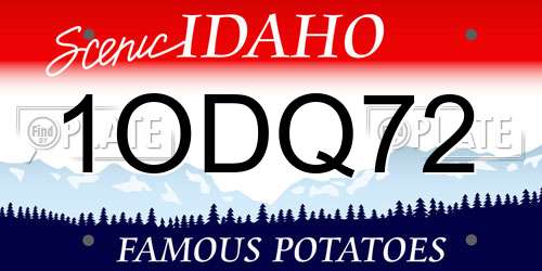 1ODQ72 Idaho License Plate