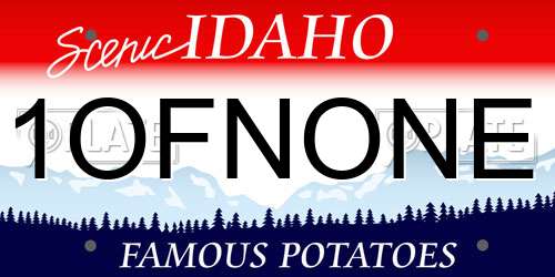 1OFNONE Idaho License Plate