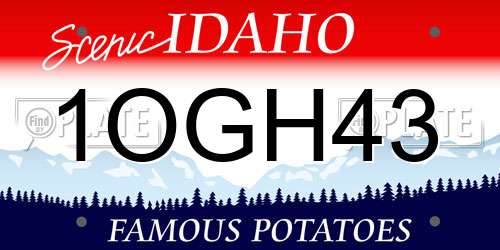 1OGH43 Idaho License Plate