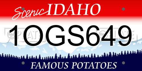 1OGS649 Idaho License Plate