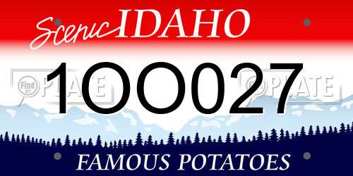 1OO027 Idaho License Plate