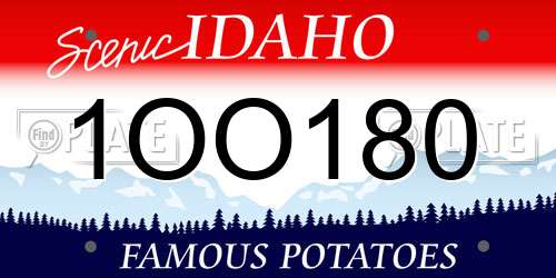 1OO180 Idaho License Plate