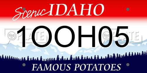 1OOH05 Idaho License Plate