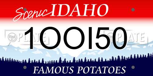 1OOI50 Idaho License Plate