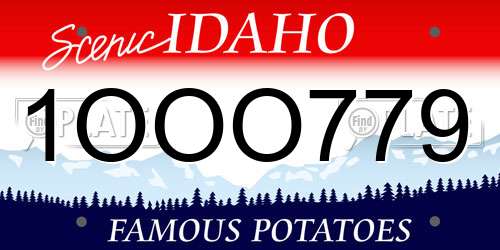 1OOO779 Idaho License Plate