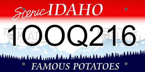 1OOQ216 Idaho License Plate