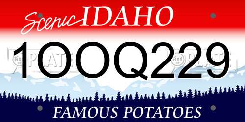 1OOQ229 Idaho License Plate
