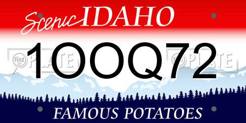1OOQ72 Idaho License Plate