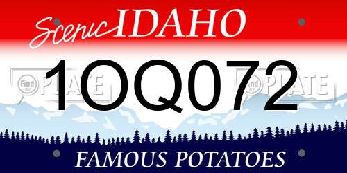 1OQ072 Idaho License Plate