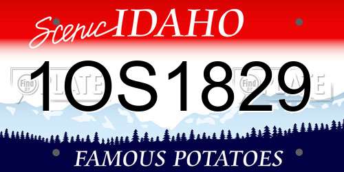 1OS1829 Idaho License Plate