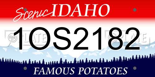 1OS2182 Idaho License Plate