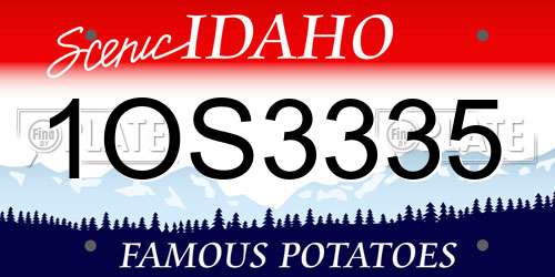 1OS3335 Idaho License Plate