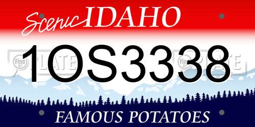 1OS3338 Idaho License Plate