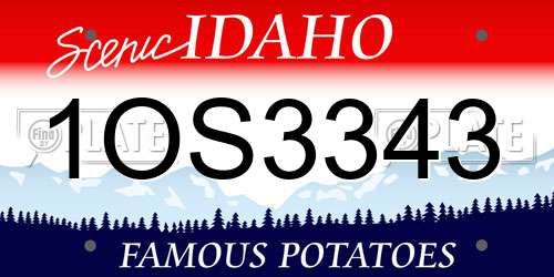 1OS3343 Idaho License Plate