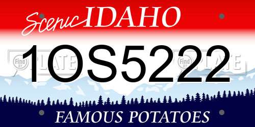 1OS5222 Idaho License Plate