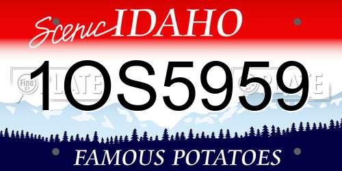 1OS5959 Idaho License Plate