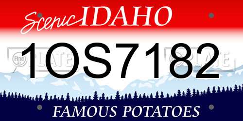 1OS7182 Idaho License Plate