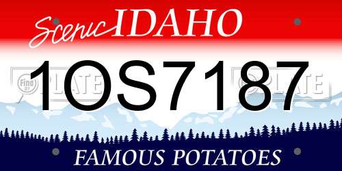 1OS7187 Idaho License Plate