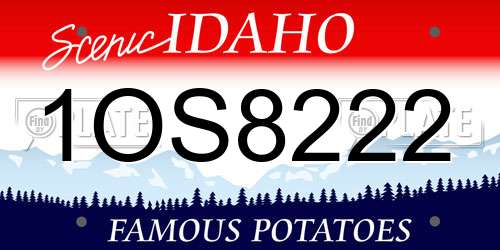 1OS8222 Idaho License Plate