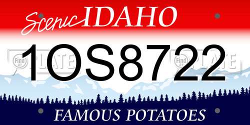 1OS8722 Idaho License Plate