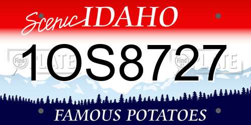 1OS8727 Idaho License Plate