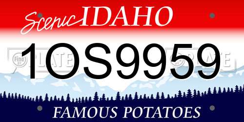 1OS9959 Idaho License Plate
