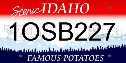 1OSB227 Idaho License Plate